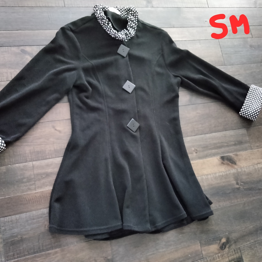 Yushi Black Long Sleeve Dress with Checkered Details